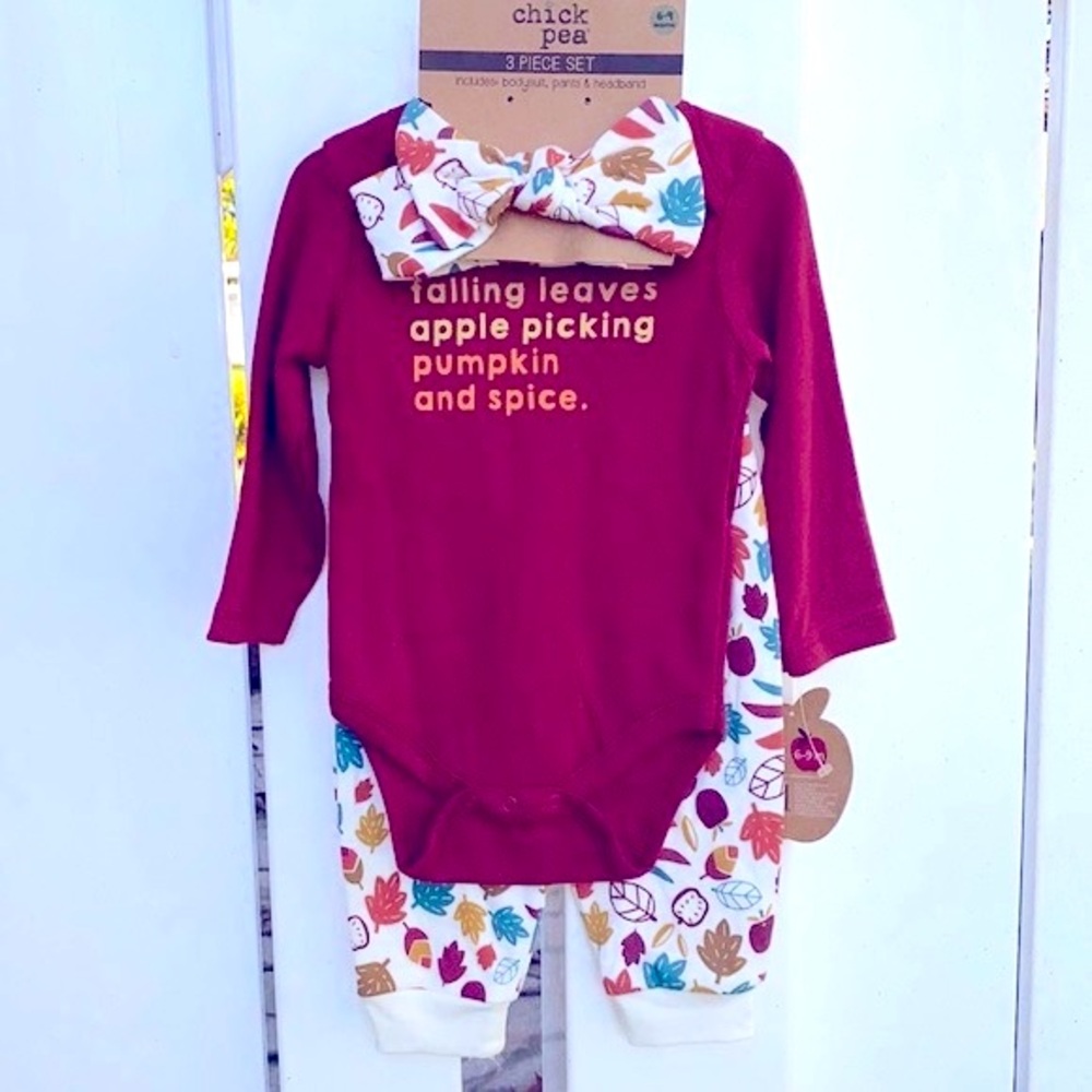 Cutie Pie 3 Pc Baby Set Fall NWT
6 months